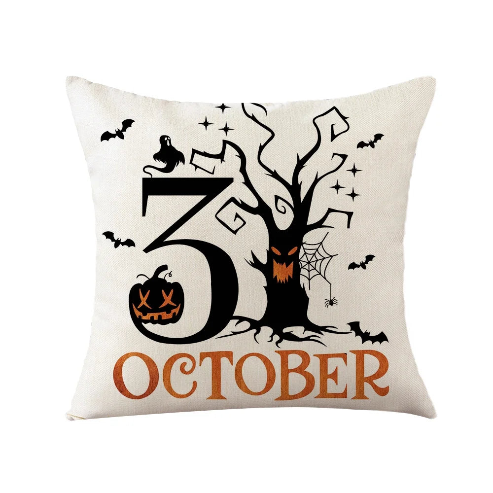 4Pcs Halloween Pumpkin Pillow Covers,18X18 Inches