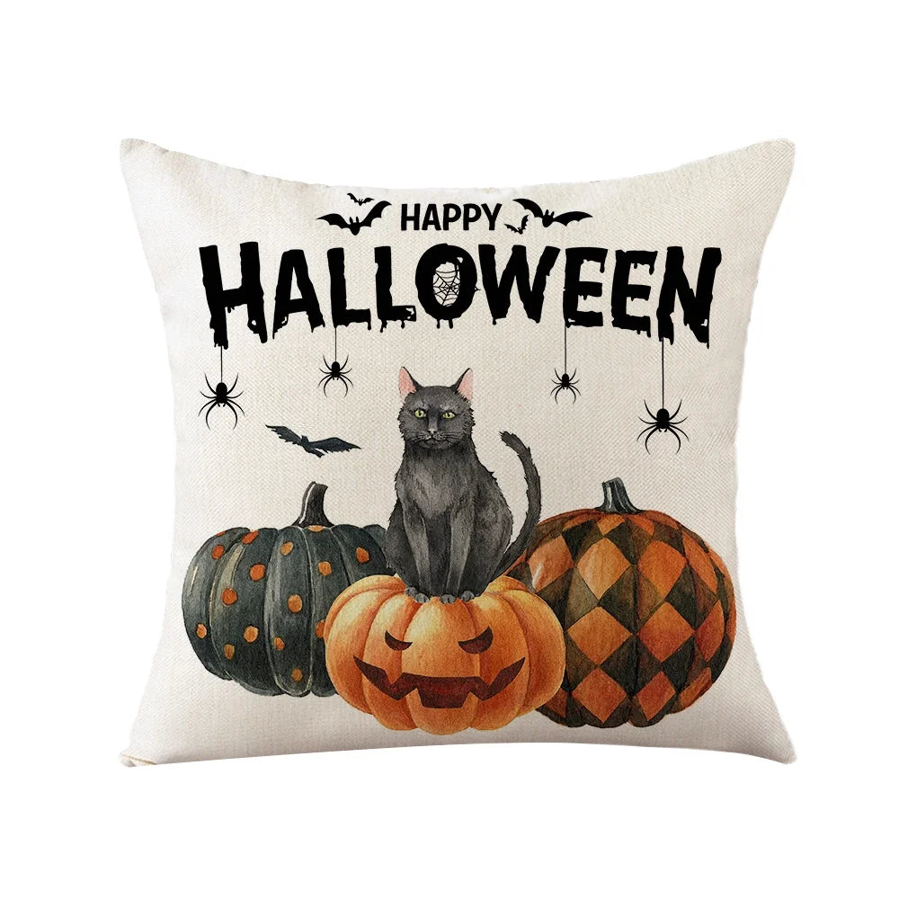 4Pcs Halloween Pumpkin Pillow Covers,18X18 Inches